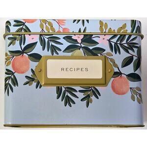 Rifle Paper Co. Home Anthropologie Citrus Floral Tin Recipe Box Cards/Dividers